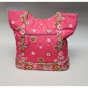 Gigi Olivia Pink Floral Zippered Handbag Purse Tote/Diaper Bag